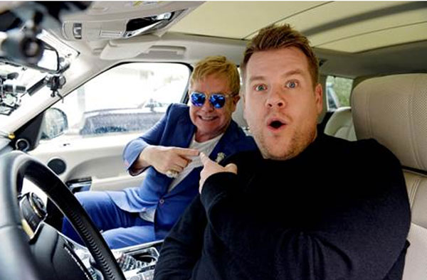 Elton John joins James Corden for some post-Super Bowl carpool karaoke