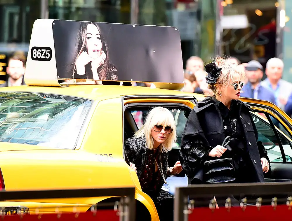 Cate Blanchett and Helena Bonham Carter are seen on the set of 'Ocean's 8' on October 26, 2016 in New York City.