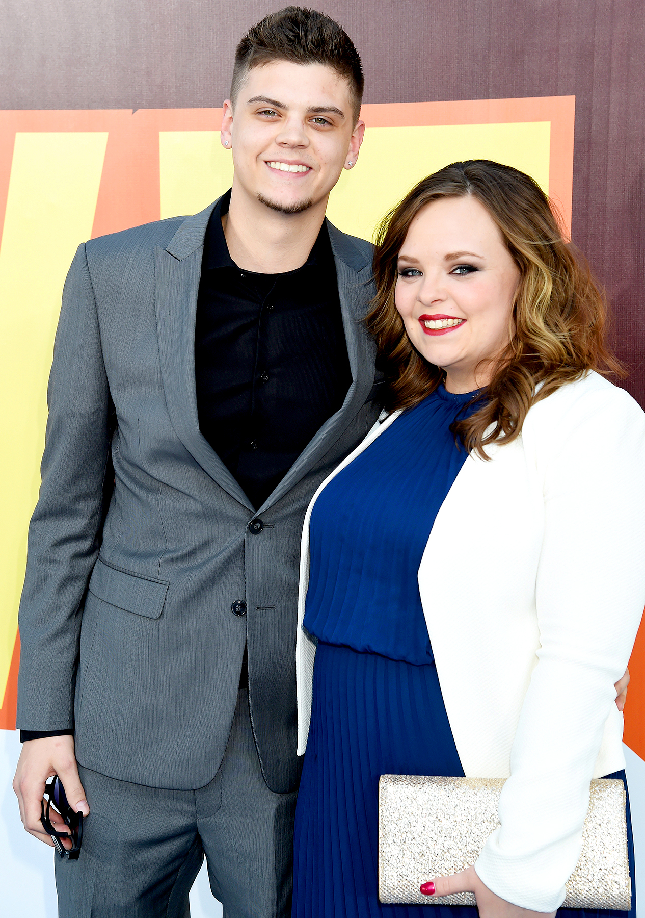 Tyler Baltierra and Catelynn Lowell attend The 2015 MTV Movie Awards at Nokia Theatre L.A. Live on April 12, 2015 in Los Angeles, California.