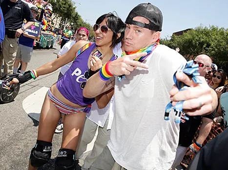 channing and fan at LA pride