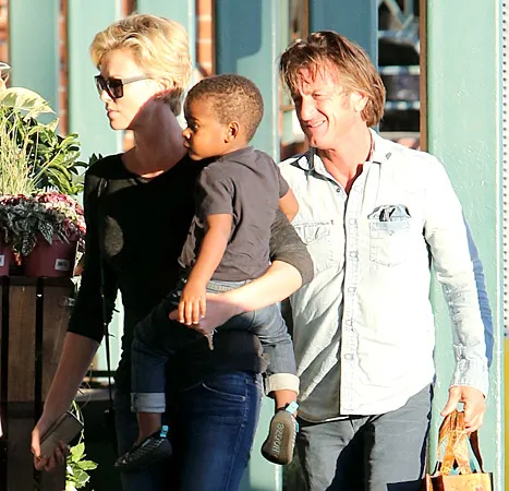 Charlize Theron, Jackson and Sean Penn