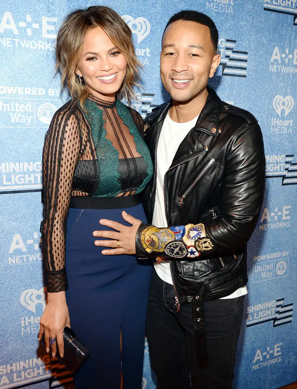Chrissy Teigen and John Legend attend A+E Networks