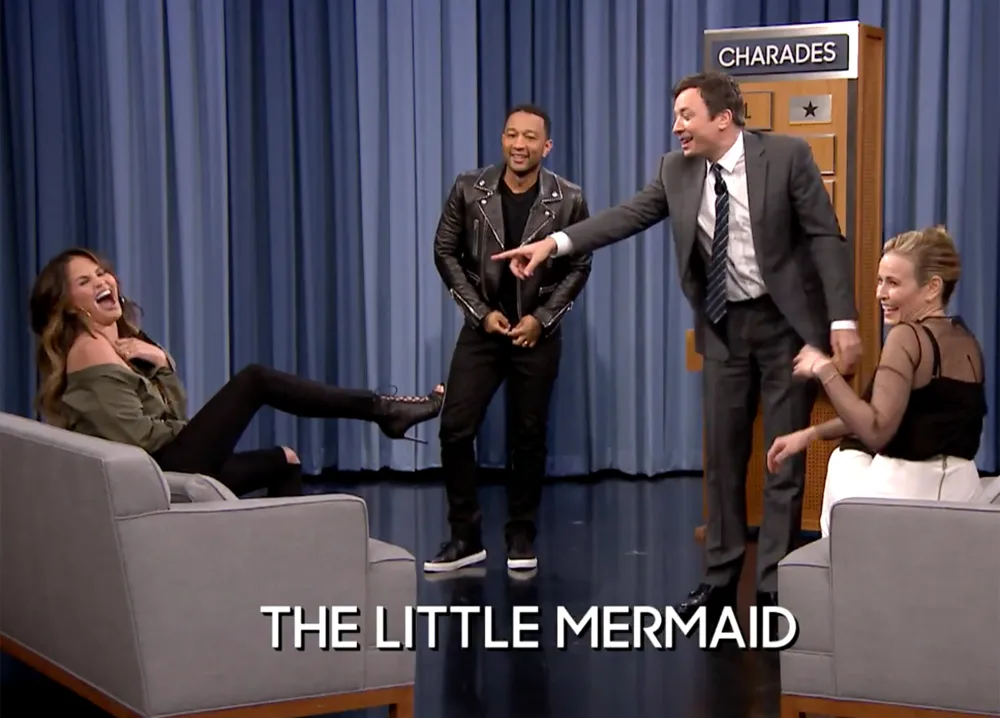 Jimmy Fallon and John Legend and Chrissy Teigen and Chelsea Handler