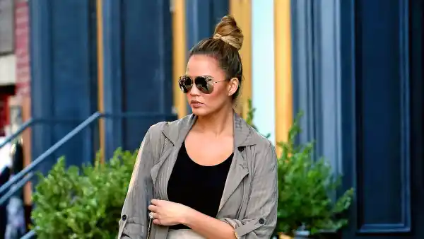 hrissy Teigen is seen in Soho on November 15, 2015.