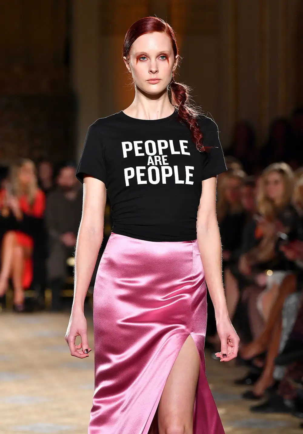 A model walks the runway for the Christian Siriano collection during, New York Fashion Week: The Shows at The Plaza Hotel on February 11, 2017 in New York City.