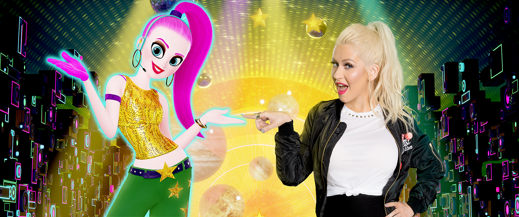 Christina Aguilera plays Akiko Glitter in the Emoji Movie