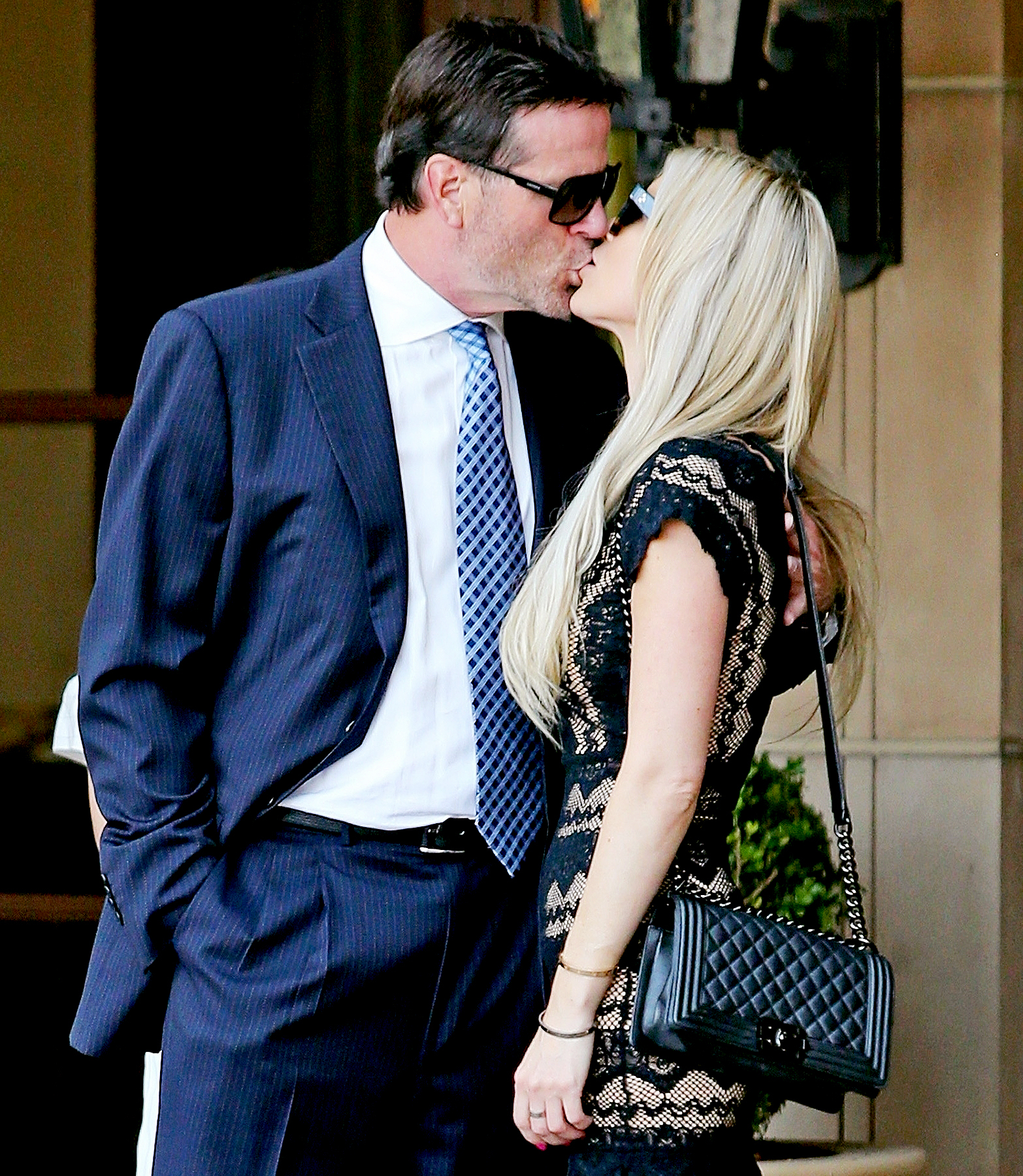 Christina El Moussa celebrates her birthday with a kiss from boyfriend Doug Spedding at the Montage hotel in the 90210.