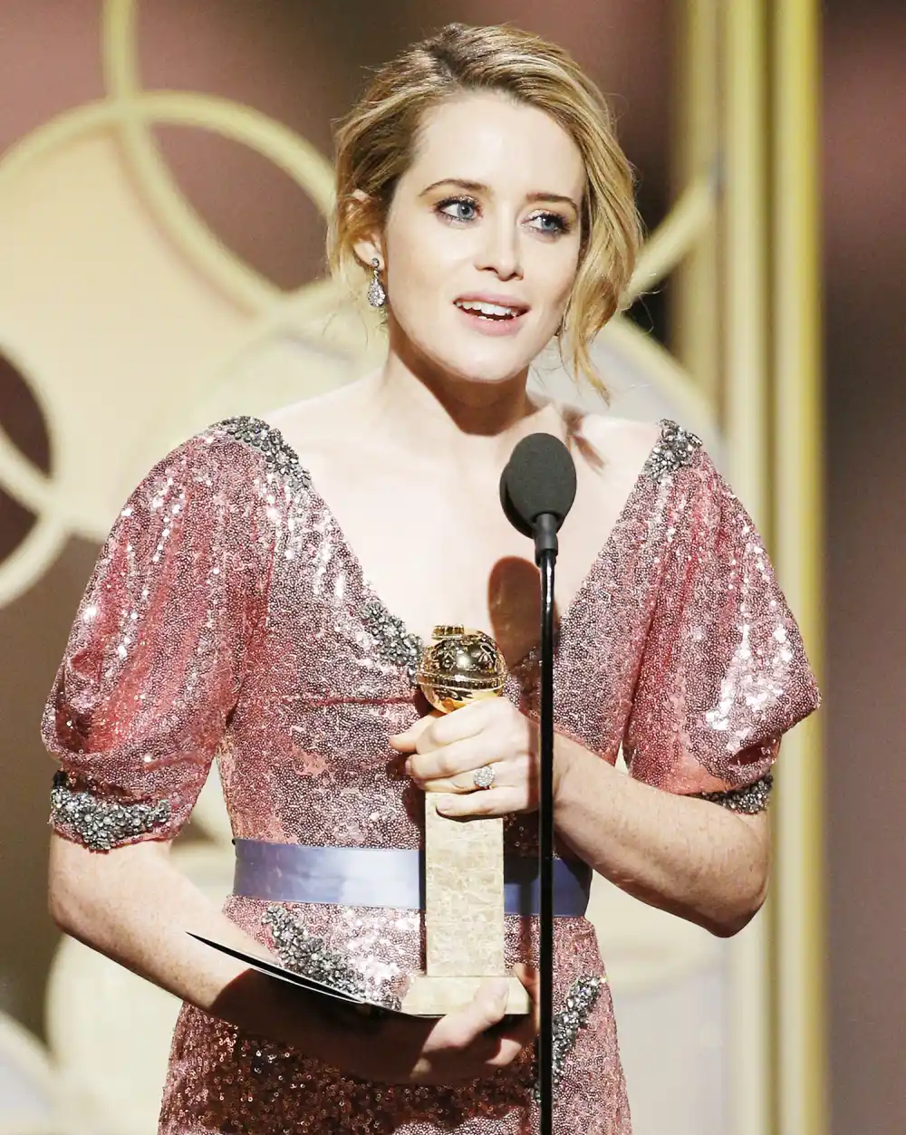 Claire Foy accepts the award for Best Actress in a TV Series - Drama for her role in