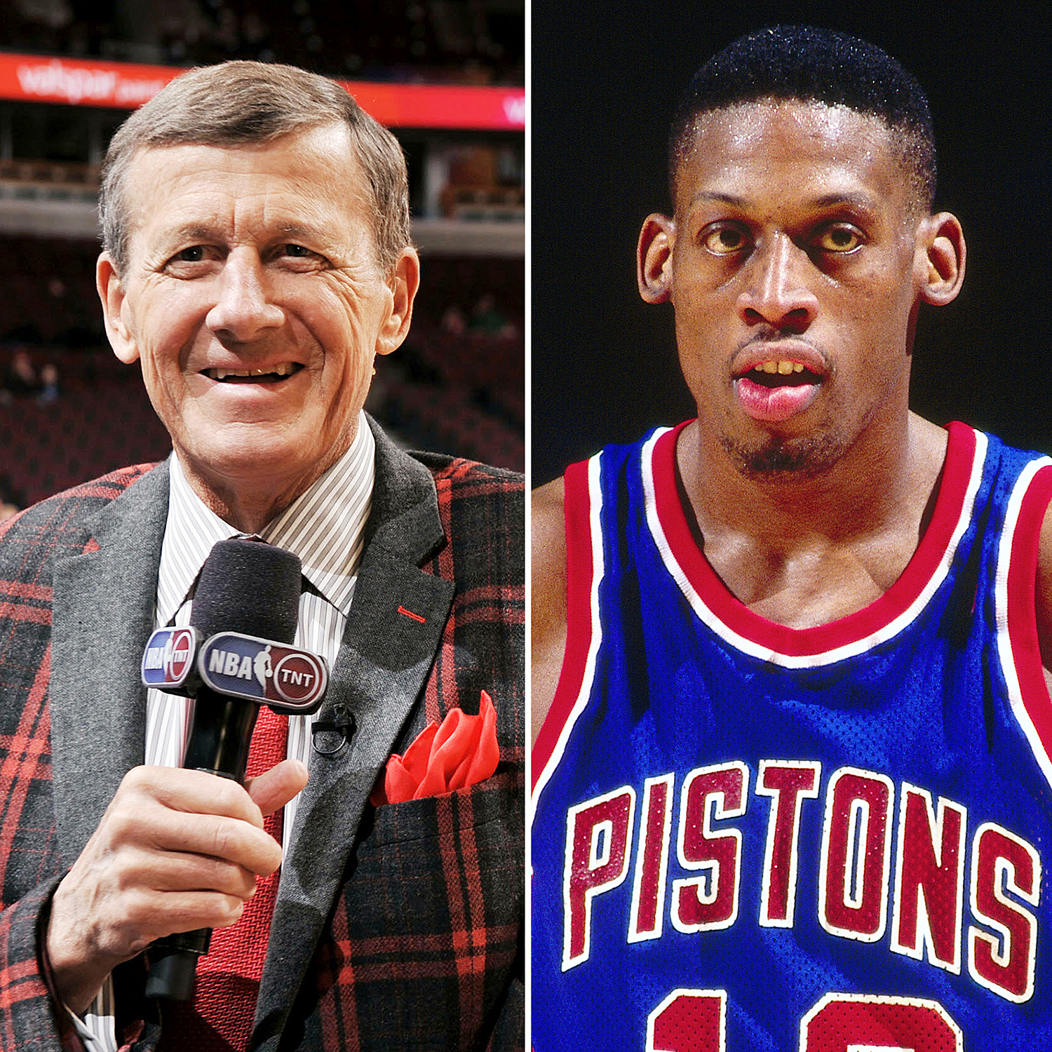 NBA Reporter Craig Sager (left) and Dennis Rodman