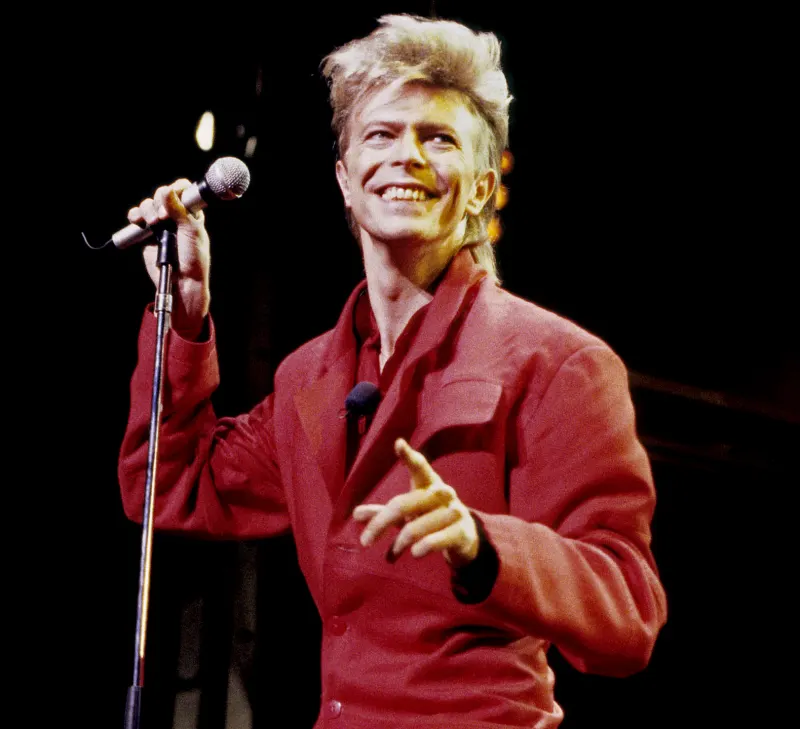 David Bowie performs in concert circa 1987 in New York City.