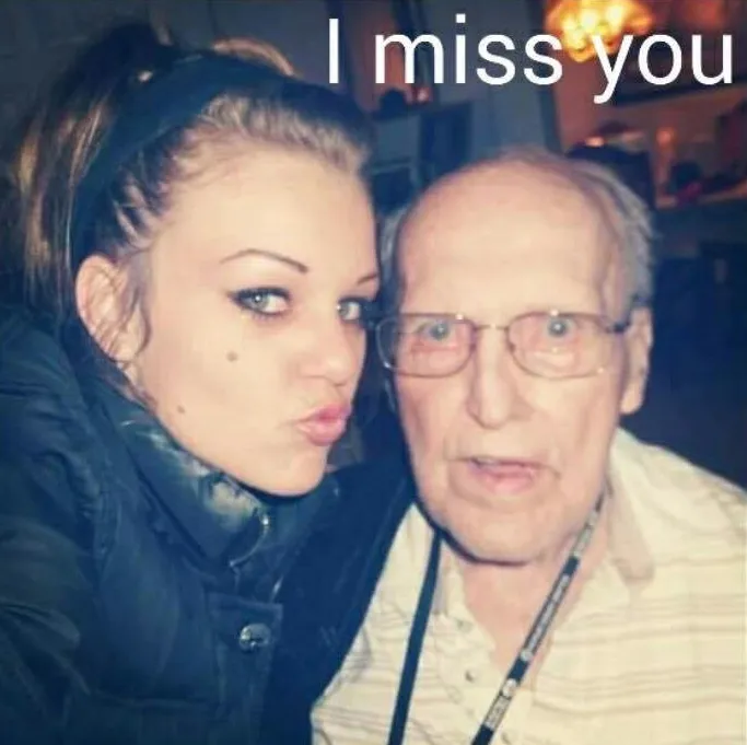 Dejah Hall and her grandfather the night she was arrested