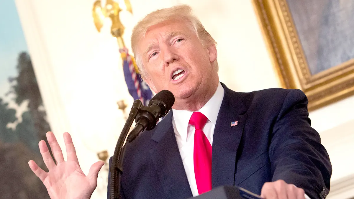 Donald Trump makes a statement on the violence this past weekend in Charlottesville, Virginia at the White House on August 14, 2017 in Washington, DC.