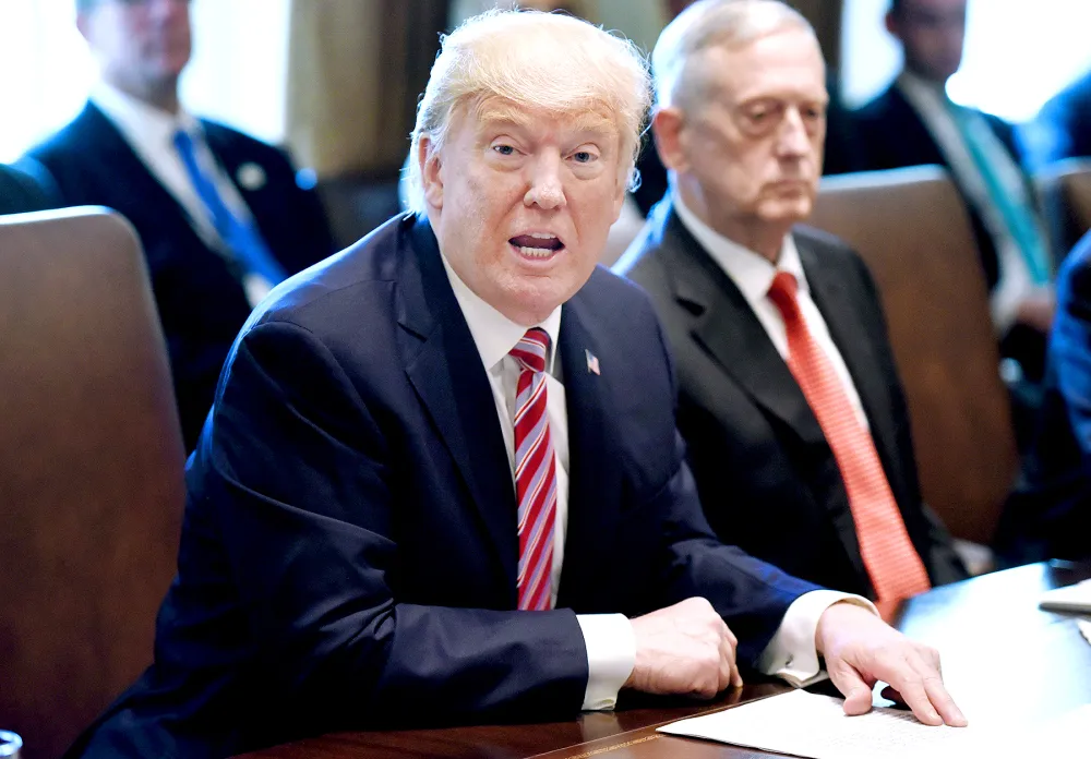 Donald Trump speaks during a meeting in the Cabinet Room of the White House June 12, 2017 in Washington, DC.