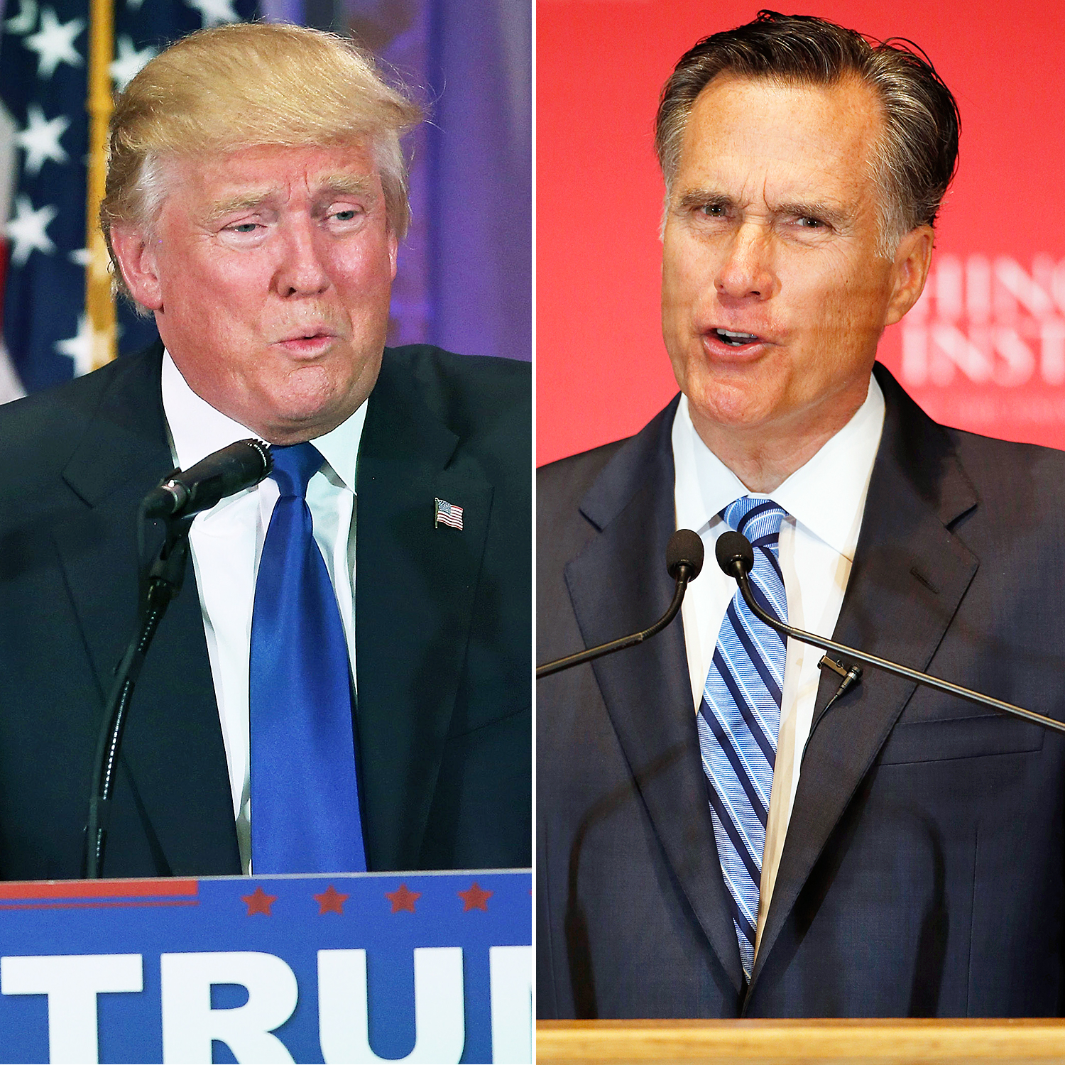 Donald Trump and Mitt Romney