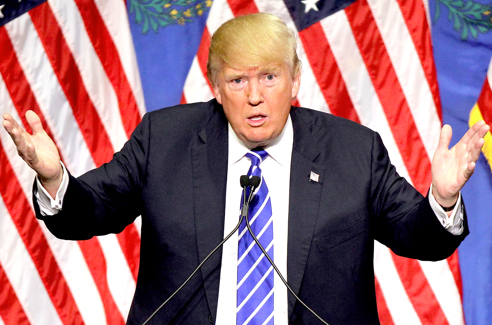 Republican presidential candidate Donald Trump speaks during a campaign rally at the Treasure Island Hotel & Casino on October 8, 2015 in Las Vegas, Nevada.