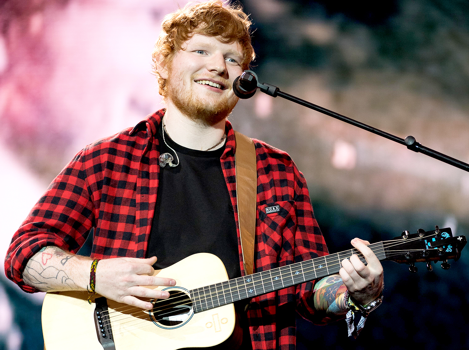 Ed Sheeran headlines on the Pyramid Stage during day 4 of the Glastonbury Festival 2017 at Worthy Farm, Pilton on June 25, 2017 in Glastonbury, England.