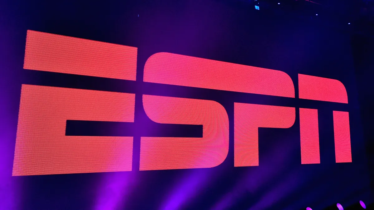 ESPN logo during ESPN The Party in San Francisco on February 5, 2016.