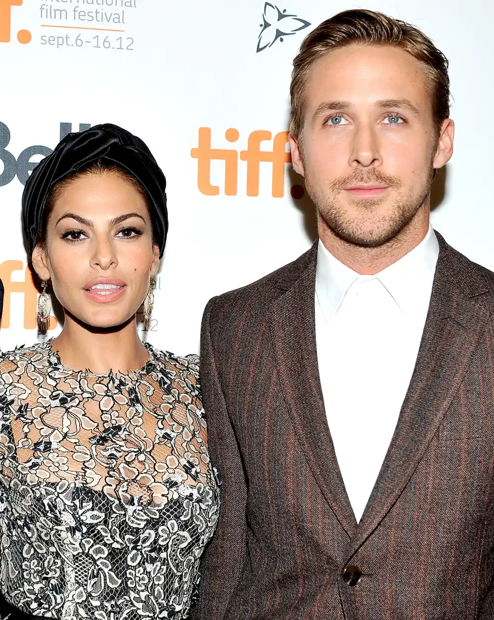 Eva Mendes and Ryan Gosling attend "The Place Beyond The Pines" premiere during the 2012 Toronto International Film Festival at Princess of Wales Theatre on September 7, 2012 in Toronto, Canada.