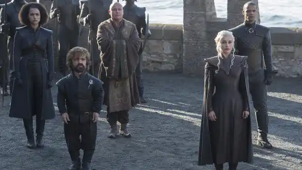 Nathalie Emmanuel, Peter Dinklage, Conleth Hill, Emilia Clarke, and Jacob Anderson