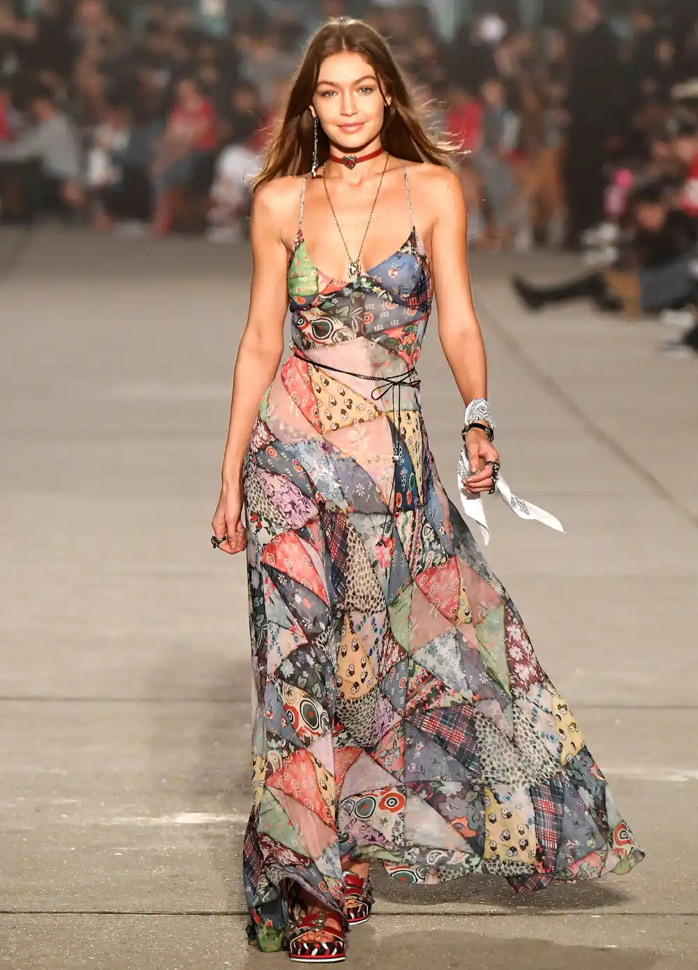 Model Gigi Hadid walks the runway at the TommyLand Tommy Hilfiger Spring 2017 Fashion Show on February 8, 2017 in Venice, California.