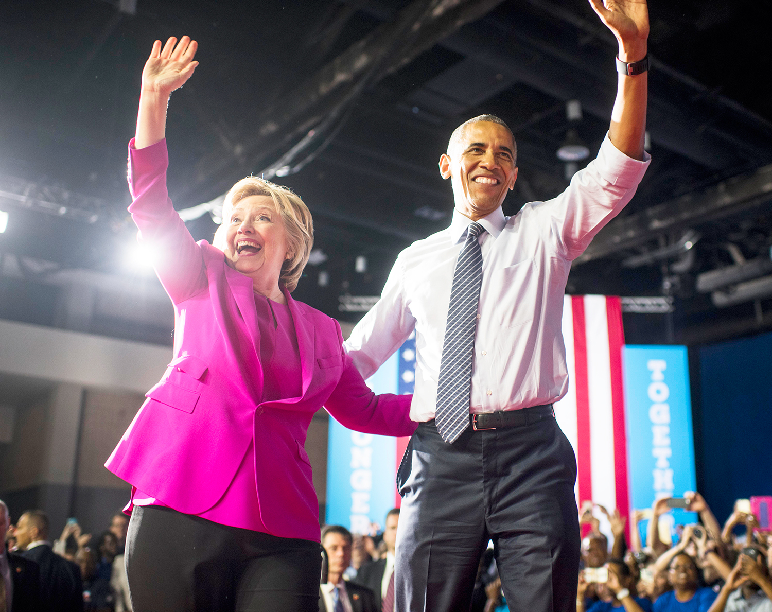 Hillary Clinton and Barack Obama
