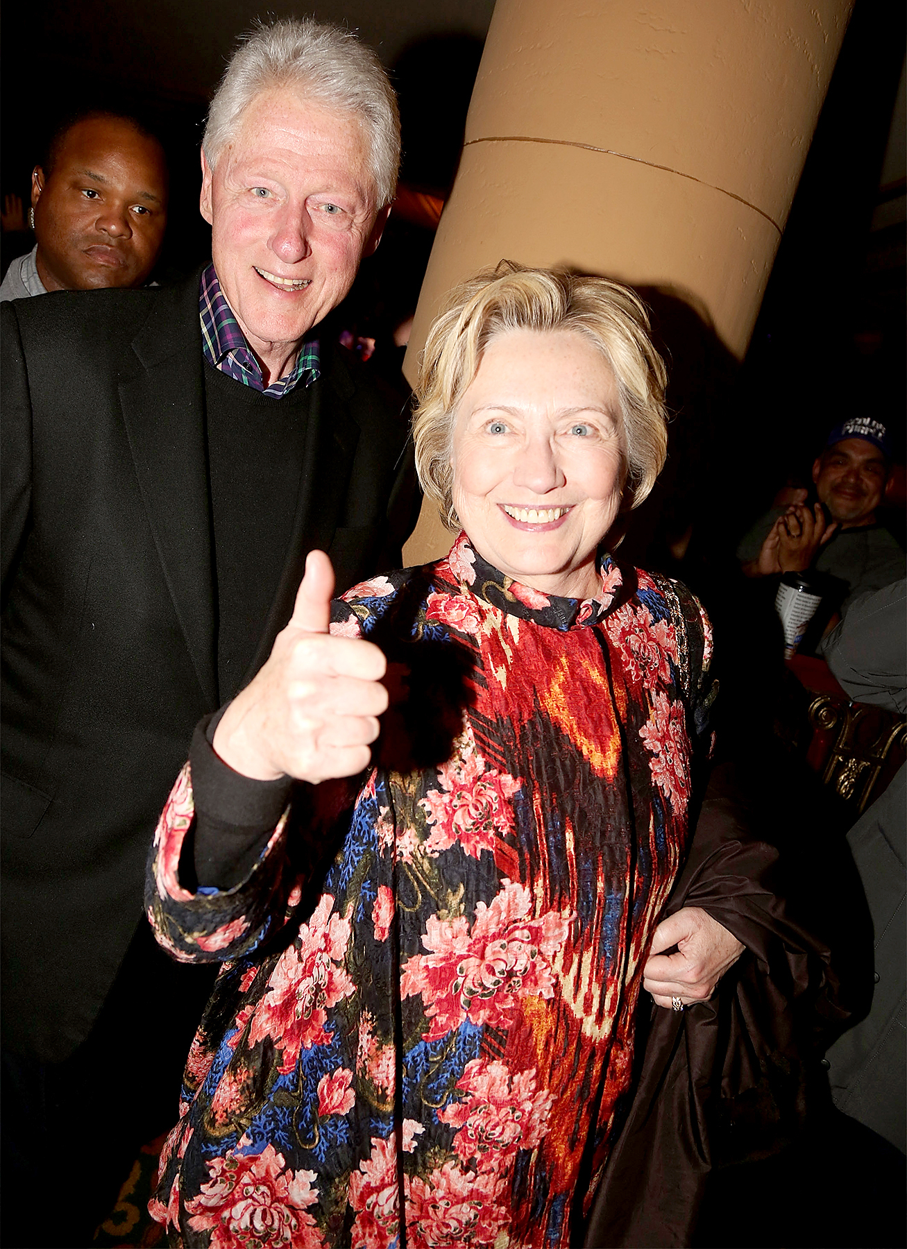 Bill Clinton and Hillary Clinton arrive at the last performance of "The Color Purple" on Broadway at The Jacobs Theater on on January 8, 2017 in New York City.