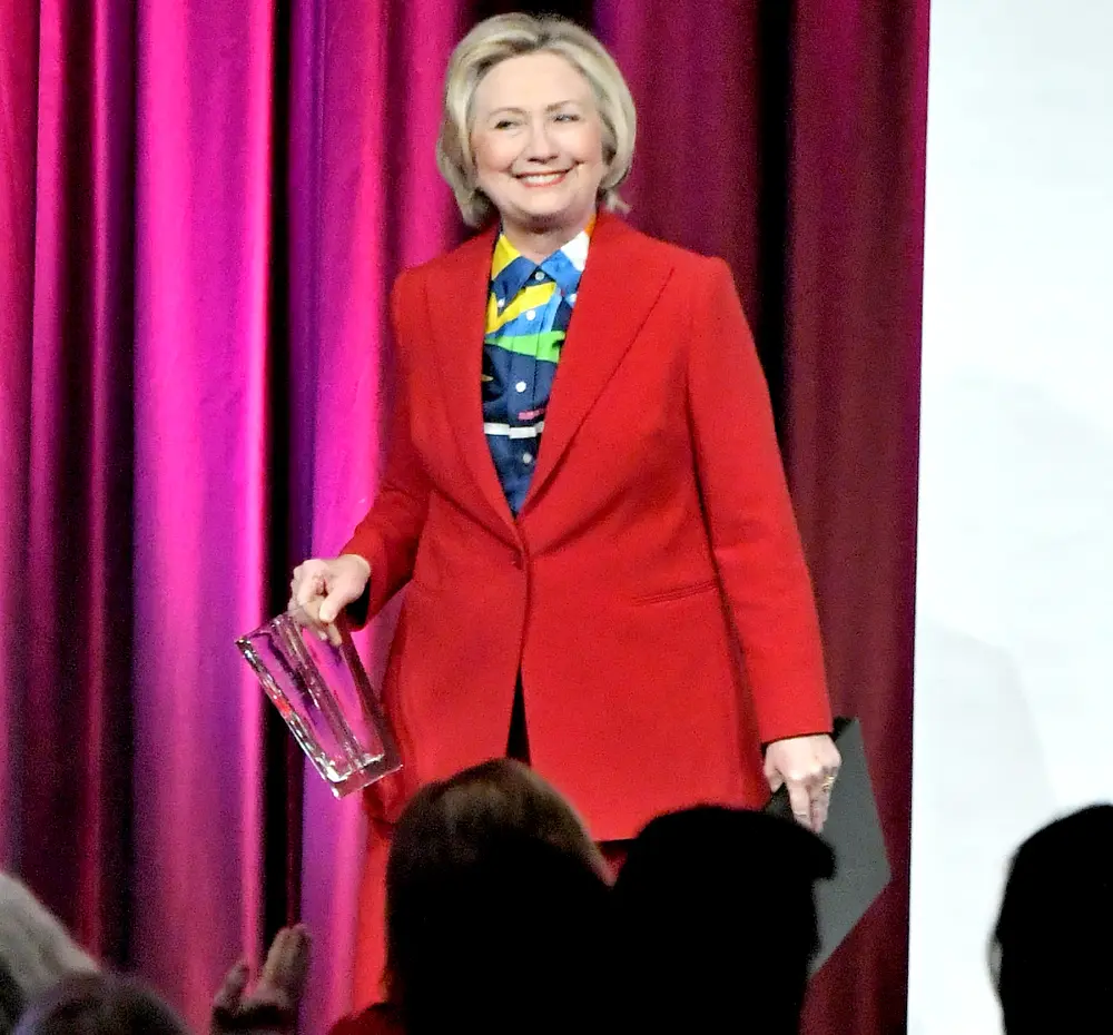 Hillary Clinton speaks onstage during the 2017 Girls Inc. New York luncheon celebrating women of achievement at New York Marriott Marquis Hotel on March 7, 2017 in New York City.