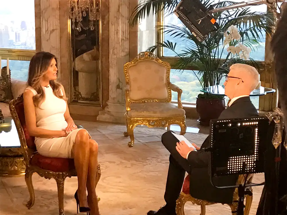 Melania Trump and Anderson Cooper
