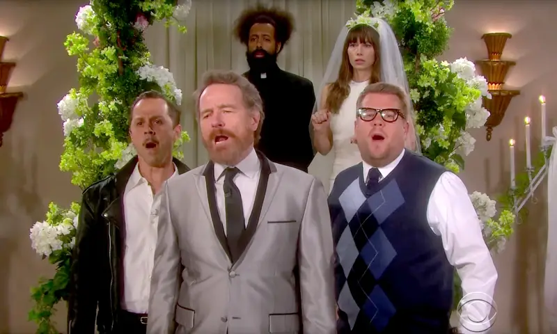 James Corden's Kanye West-inspired Soap Opera skit with Bryan Cranston and Jessica Biel