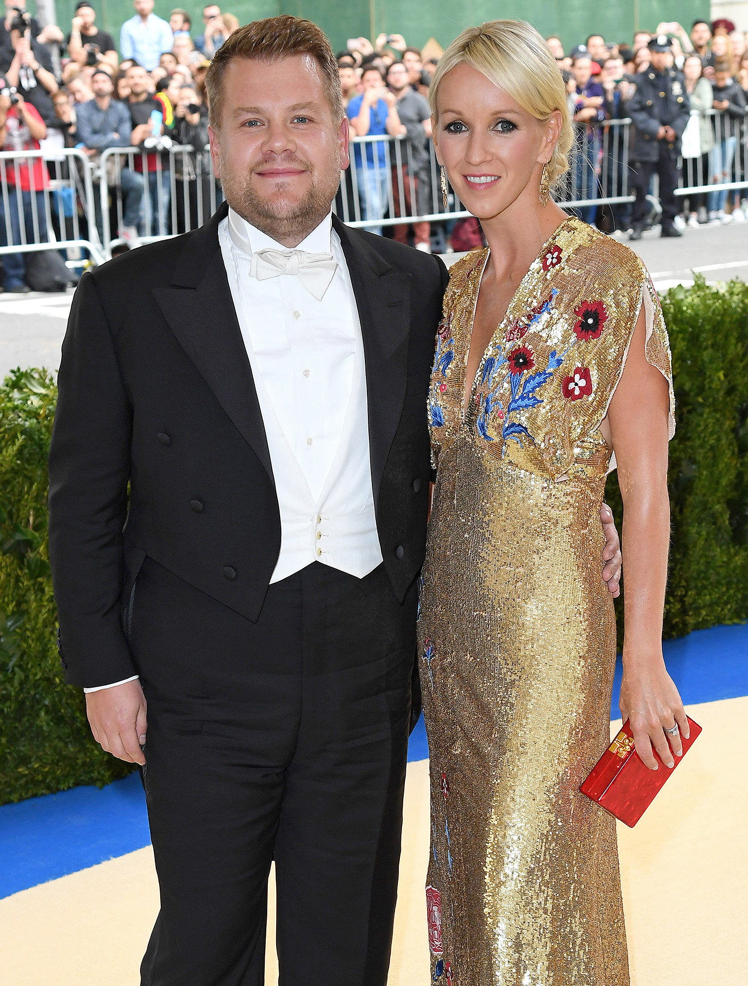 James Corden and Julia Carey