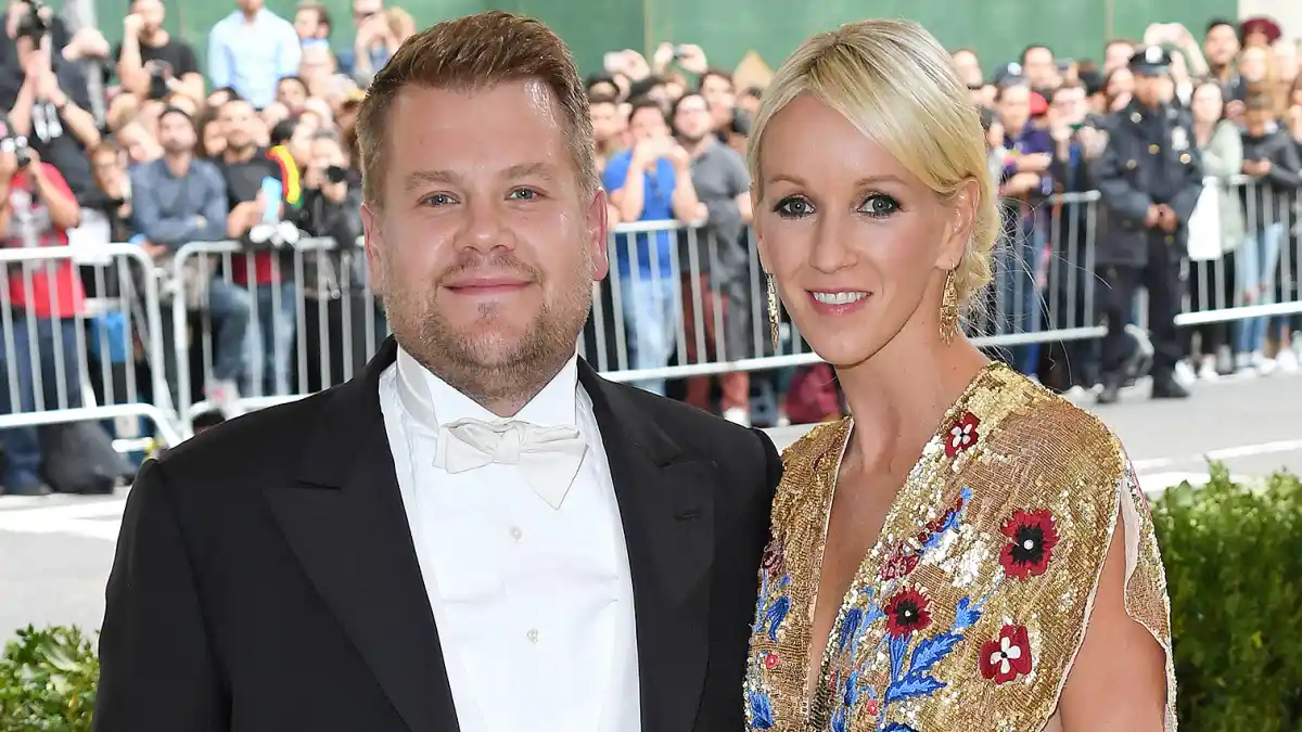 James Corden and Julia Carey