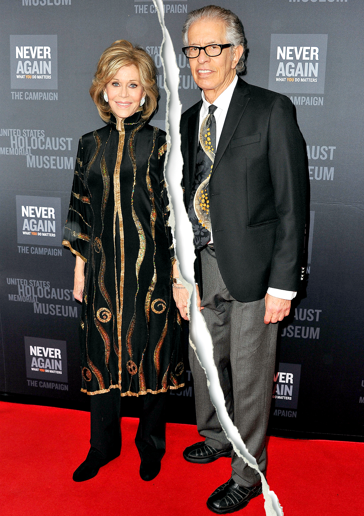 Jane Fonda and Richard Perry attend the 2016 Los Angeles Dinner: What You Do Matters presented by the United States Holocaust Memorial Museum at The Beverly Hilton Hotel on March 2, 2016 in Beverly Hills, California.
