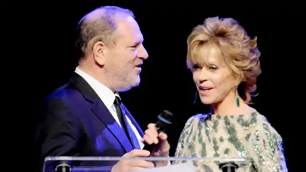 Harvey Weinstein and Jane Fonda onstage at amfAR's Cinema Against AIDS Gala during the 64th Annual Cannes Film Festival at Hotel Du Cap on May 19, 2011 in Antibes, France.