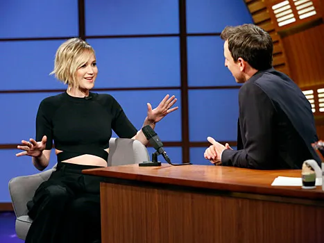 Jennifer Lawrence and Seth Meyers