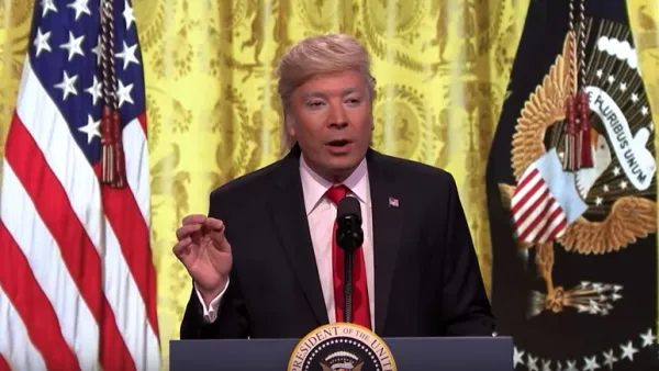 Jimmy Fallon Spoofs Donald Trump Press Conference