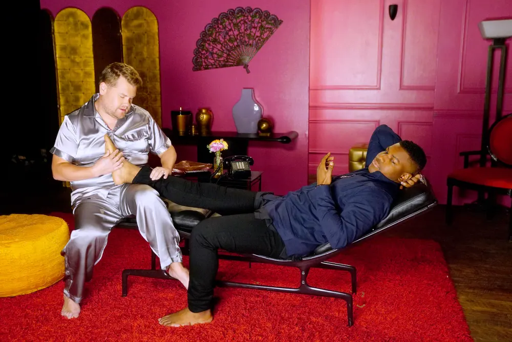 John Bodega and James Corden during "The Late Late Show with James Corden," Wednesday, August 9, 2017