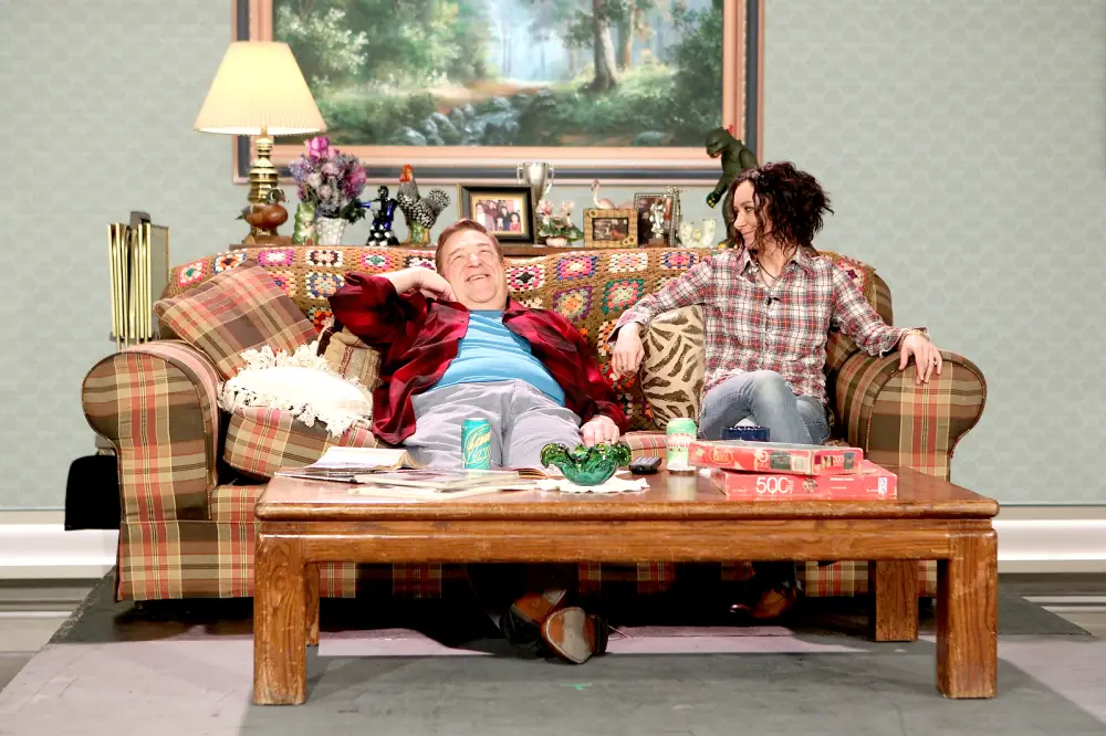 Former &ldquo;Roseanne&rdquo; co-stars John Goodman and Sara Gilbert spoof their hit comedy series on &ldquo;The Talk,&rdquo; Friday, March 10, 2017.