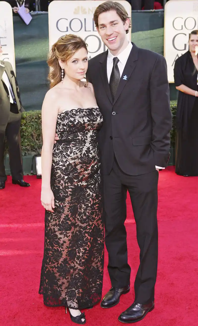 Jenna Fischer and John Krasinski at the 2007 golden globe awards