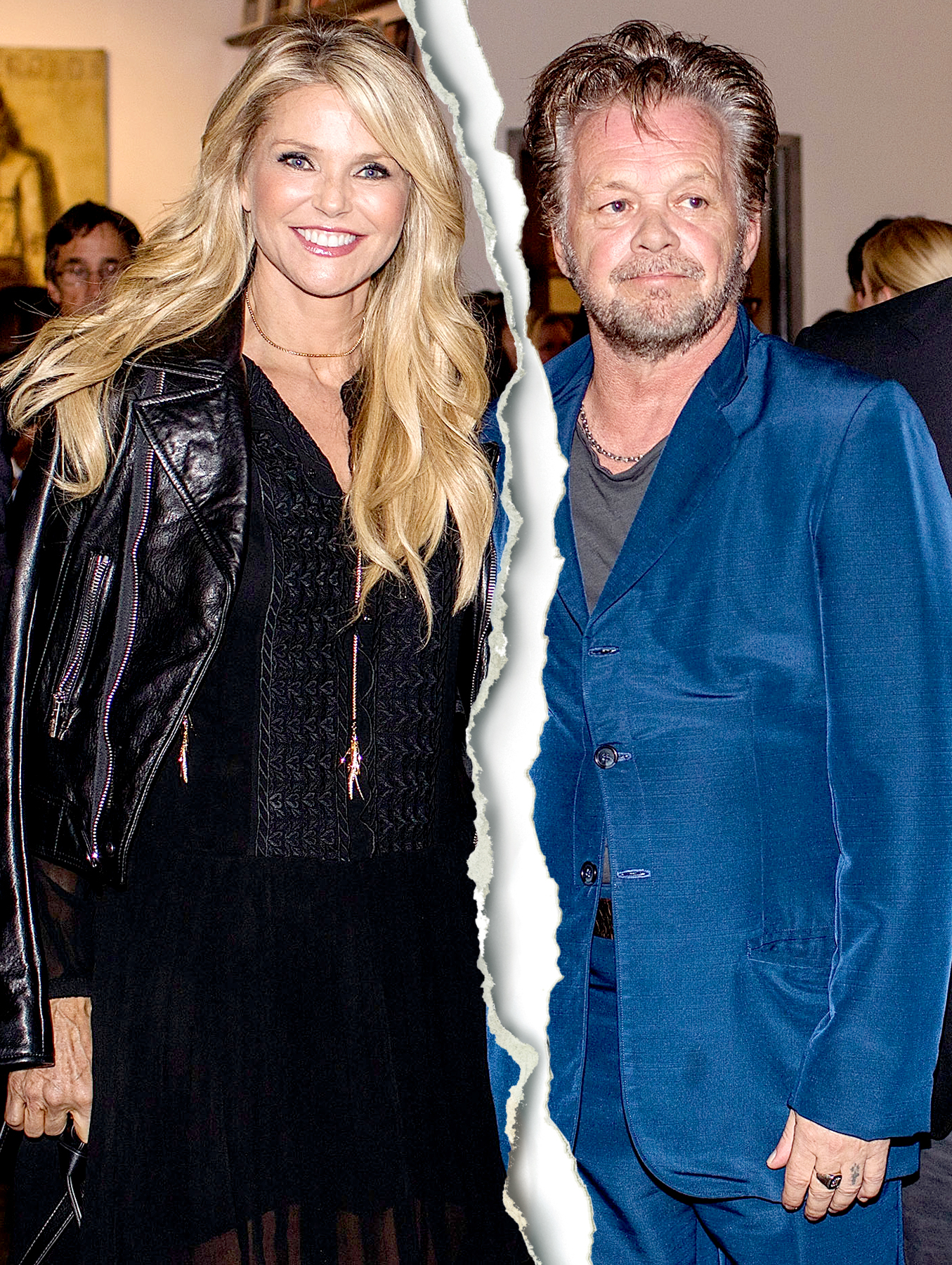 Christie Brinkley and John Mellencamp attend Mr. Mellencamp's "The Isolation Of Mister" art exibition opening at the ACA Galleries on October 21, 2015 in New York City.