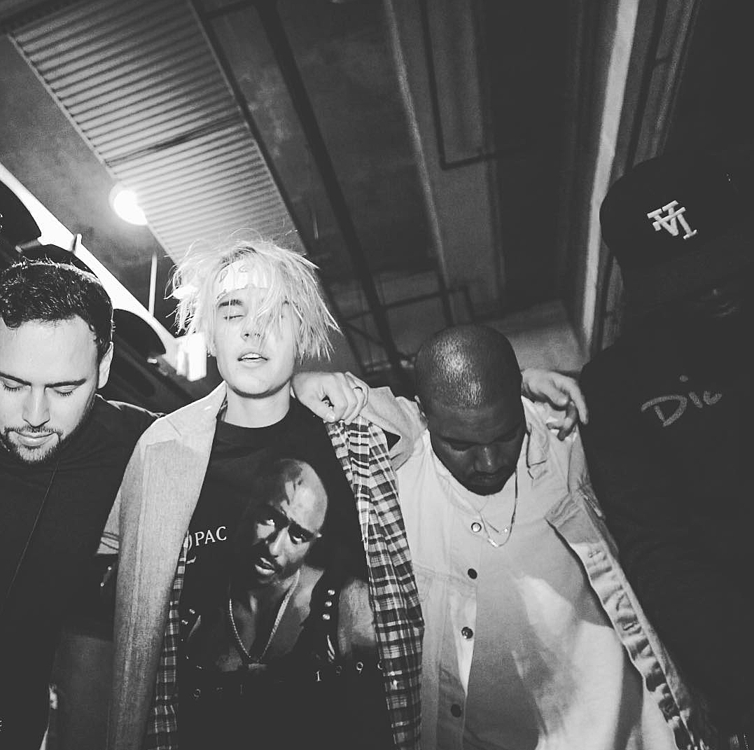 Scooter Braun, Justin Bieber, Kanye West and Diddy
