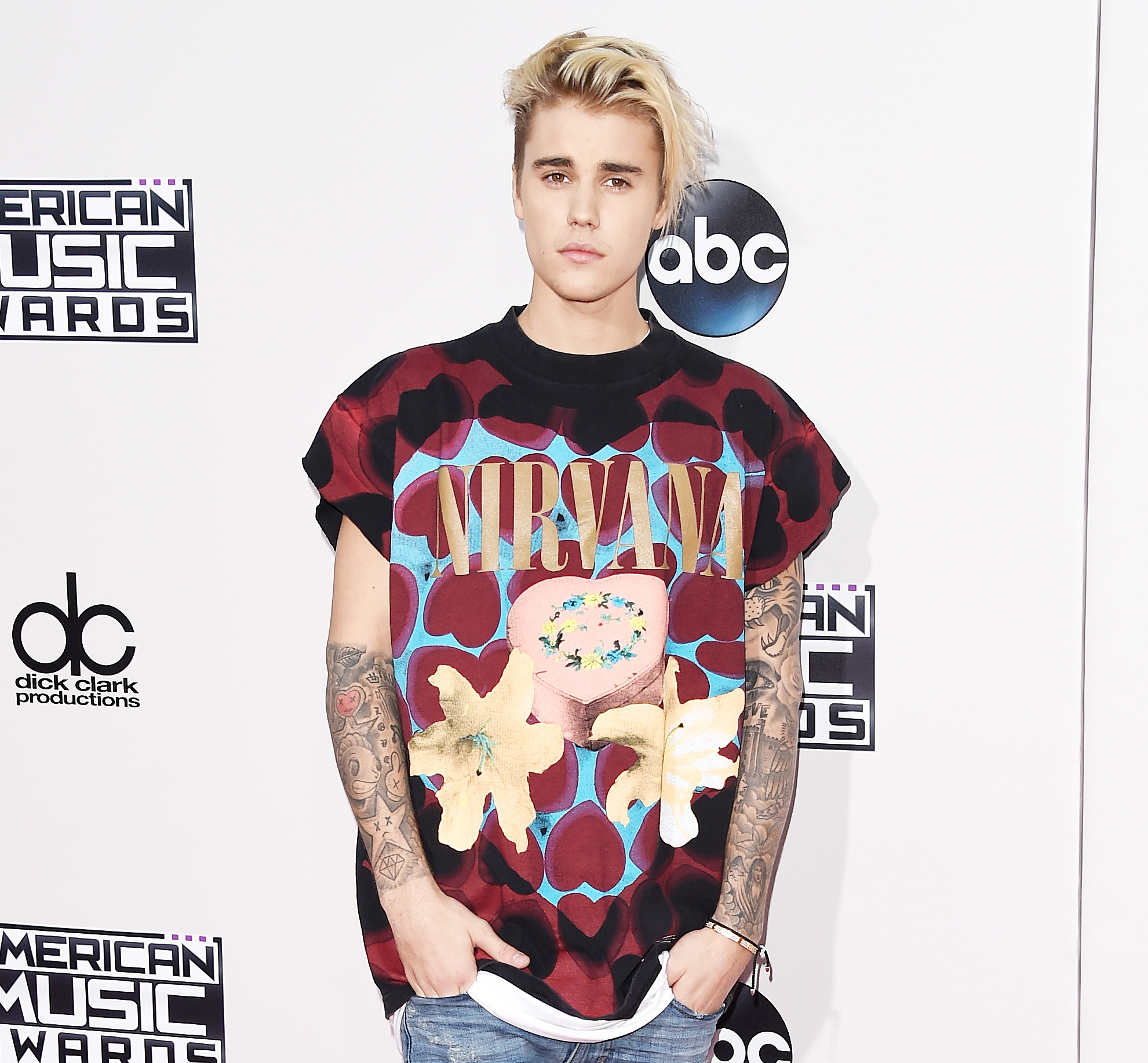 Justin Bieber at the 2015 American Music Awards