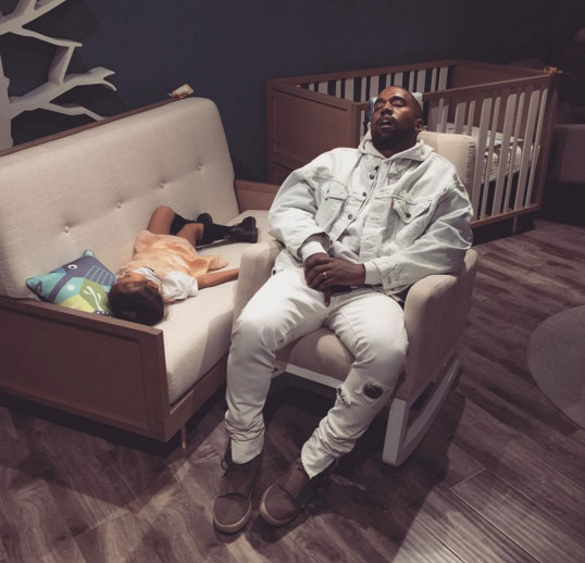 Kanye West, North West fall asleep during a shopping trip