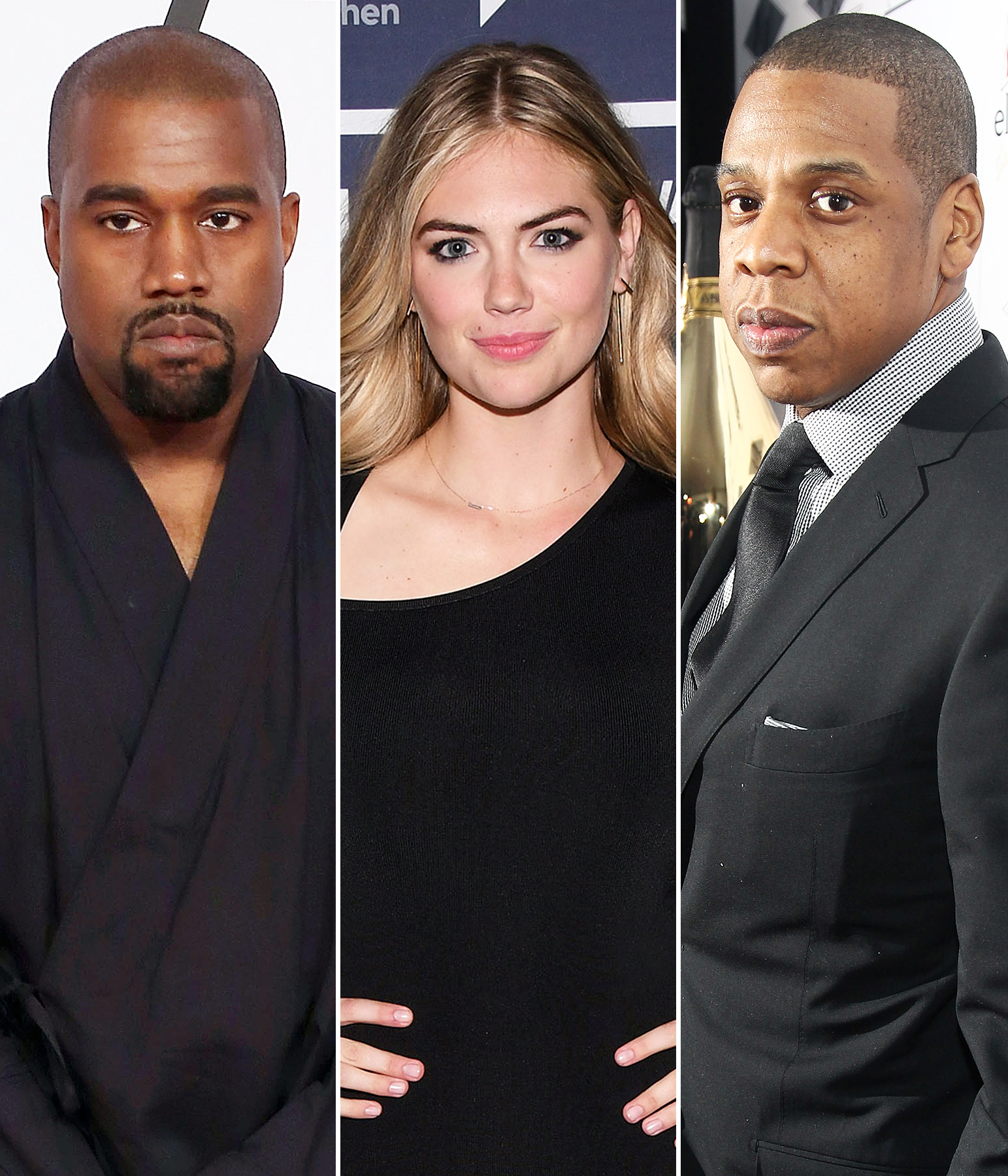 Kanye West, Kate Upton and Jay Z.