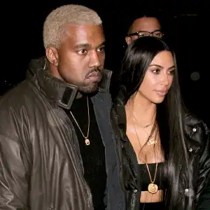 Kanye West and Kim Kardashian West are seen on February 14, 2017 in New York City.