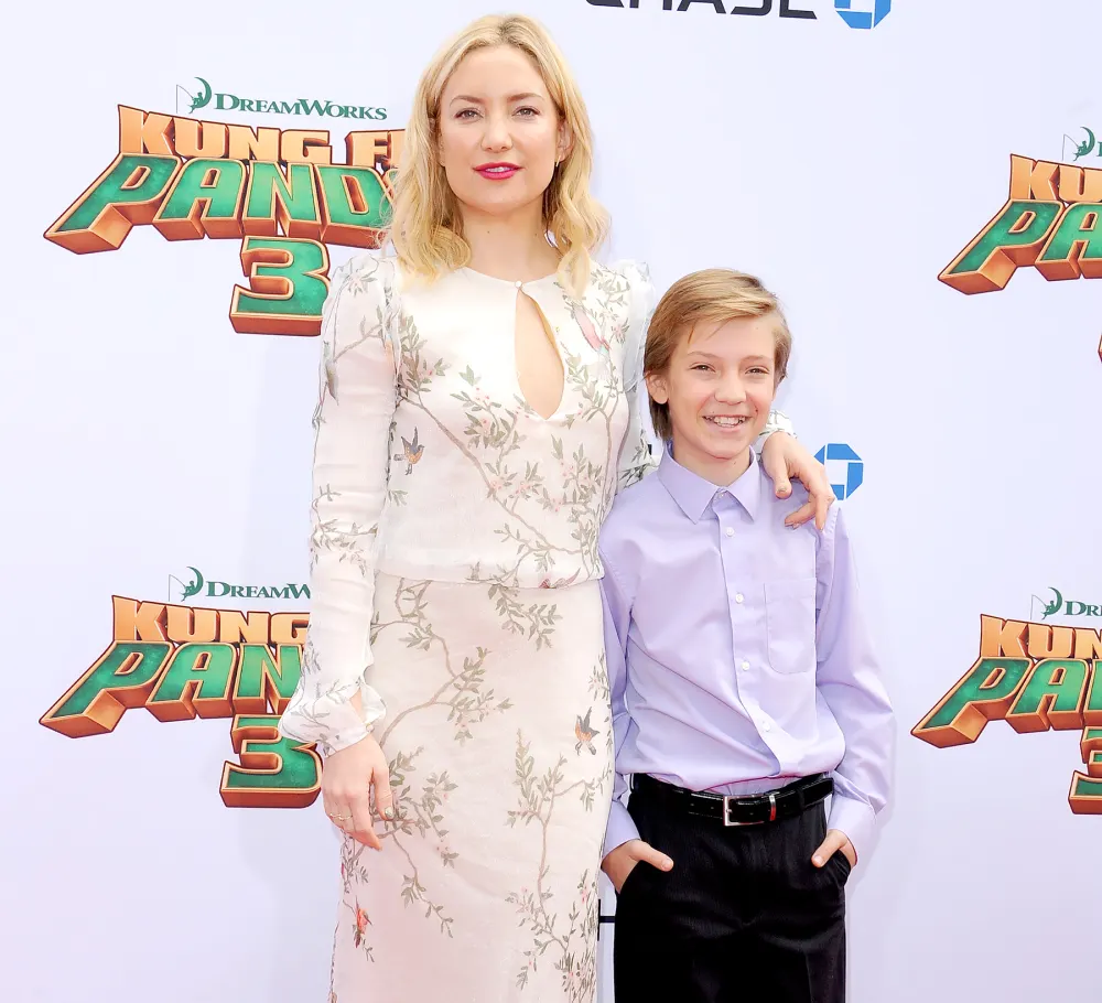 Kate Hudson and son Ryder Robinson arrive at the premiere of 20th Century Fox's 'Kung Fu Panda 3' at TCL Chinese Theatre on January 16, 2016 in Hollywood, California.