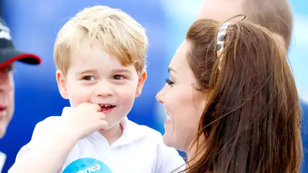 Prince George of Cambridge and Catherine, Duchess of Cambridge visit the Royal International Air Tattoo at RAF Fairford on July 8, 2016 in Fairford, England.