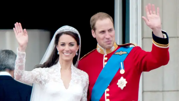 Catherine, Duchess of Cambridge and Prince William, Duke of Cambridge on the balcony at Buckingham Palace, following their wedding at Westminster Abbey on April 29, 2011 in London, England.