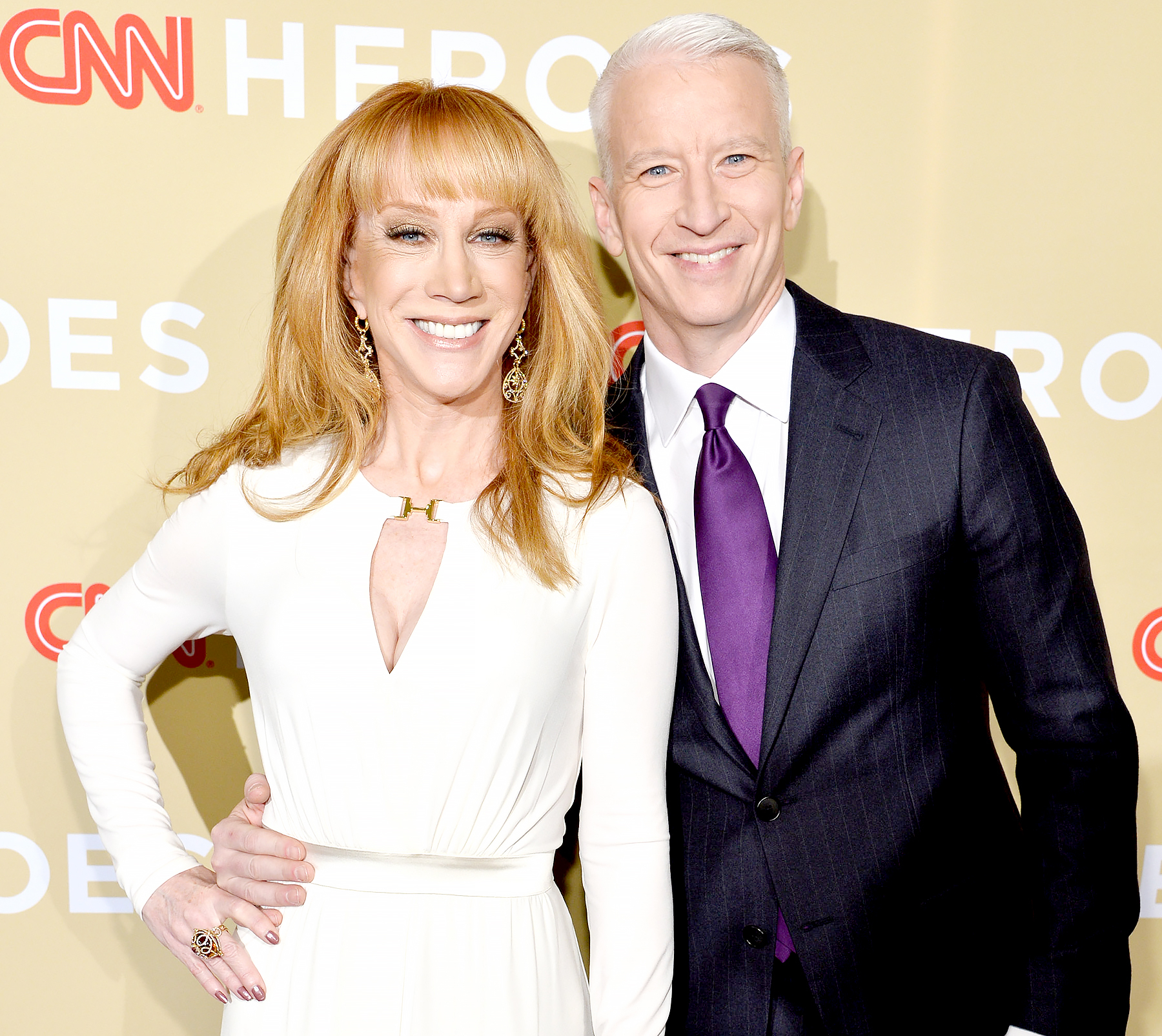 Kathy Griffin and Anderson Cooper attend the 2014 CNN Heroes: An All Star Tribute at American Museum of Natural History on November 18, 2014 in New York City.