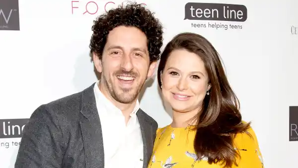 Adam Shapiro and Katie Lowes arrive for Teen Line's Food For Thought Luncheon - The Power of Empathy at The Beverly Hilton Hotel on May 25, 2017 in Beverly Hills, California.