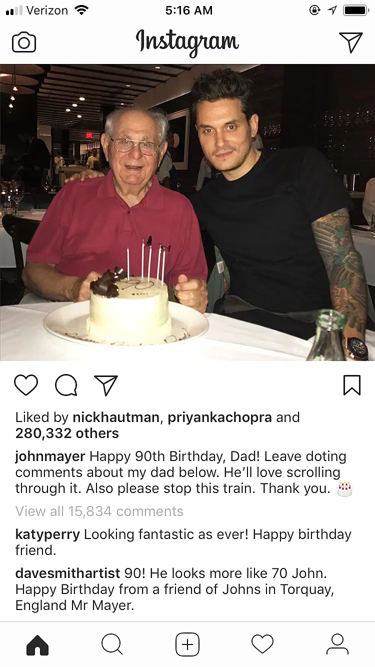 Katy Perry John Mayer birthday Instagram